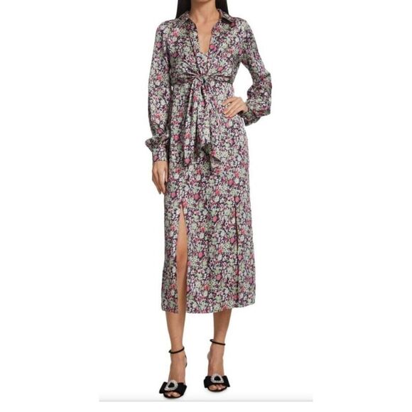 Cinq a Sept Quin Floral MIDI Dress NWT Size 4 - Picture 2 of 15